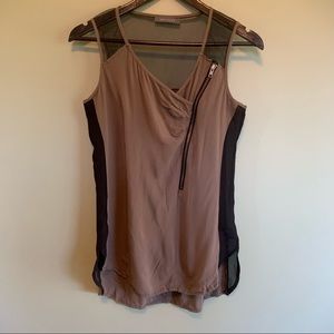 Sheer & Zipper Detail Top, Medium